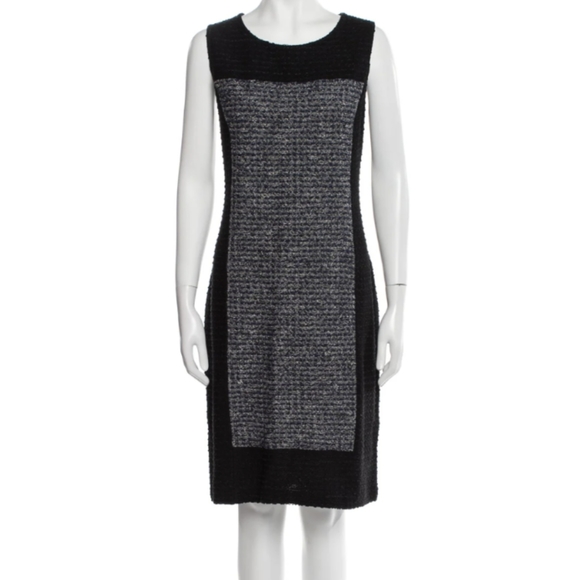 St. John Collection Dresses & Skirts - St. John Metallic Tweed Knit Sleeveless Sheath Dress
